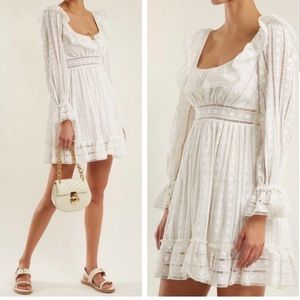 Zimmerman crochet long sleeve eyelet dress